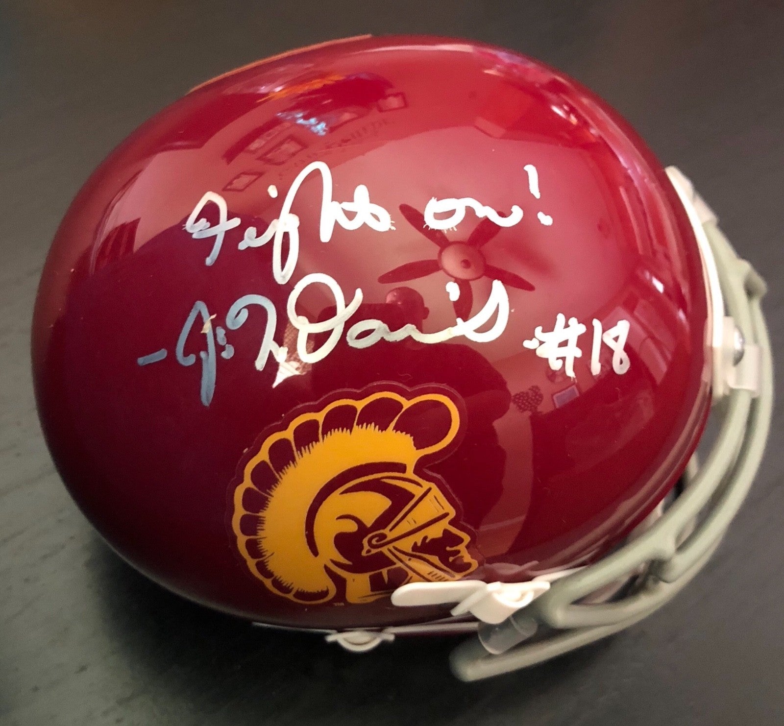 J.T. Daniels Signed USC Trojans Mini Football Helmet w/COA Fight On! JT