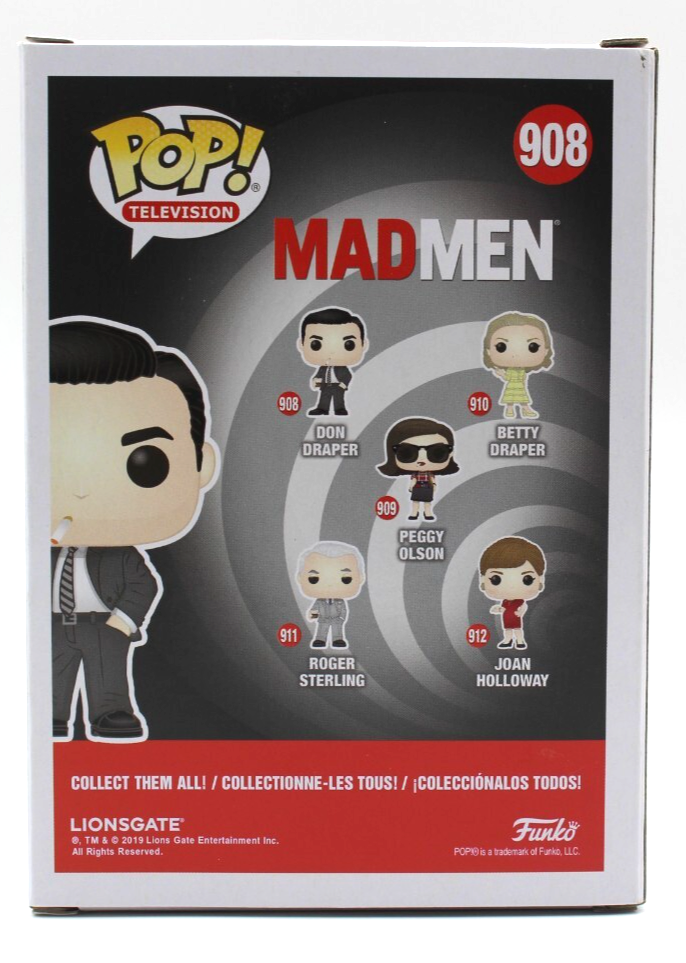 Jon Hamm Signed Don Draper Mad Men TV Show 908 Funko Pop w/Beckett COA BR25869
