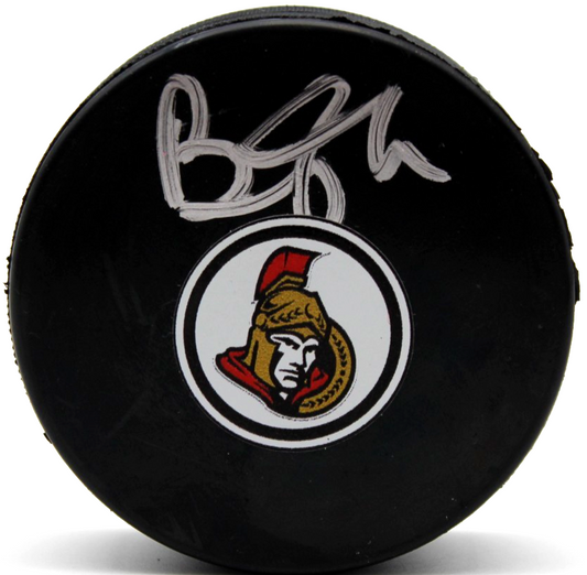 Brady Tkachuk Signed Ottawa Senators Hockey Logo Puck w/Beckett COA BW54130