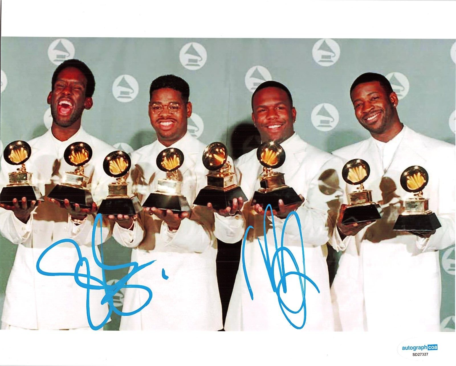 Shawn Stockman & Wanya Morris Signed Boyz II Men R&B 8x10 Photo w/ACOA SD27327