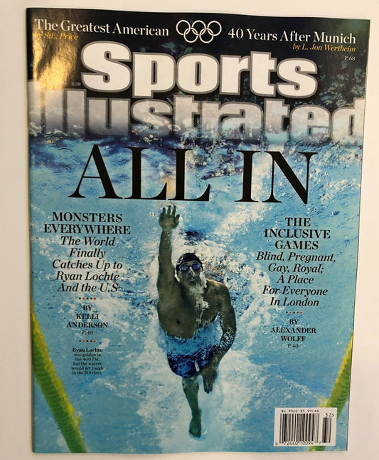 Ryan Lochte No Label Sports Illustrated USA Swimming August 6th 8/6/2012 All In