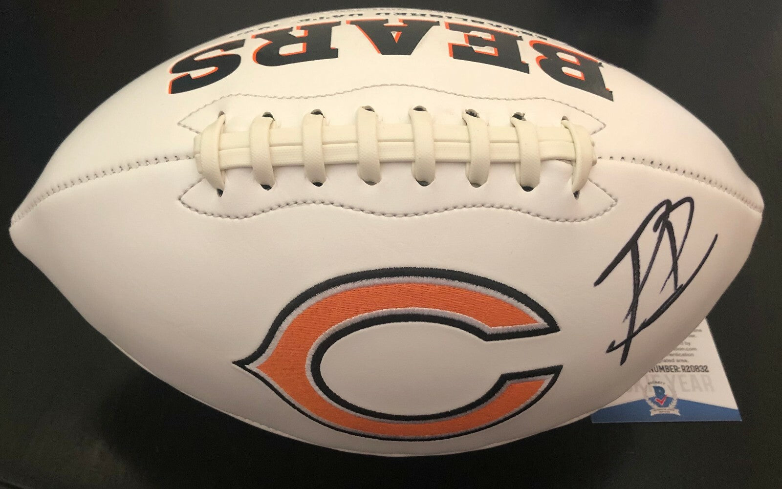 Riley Ridley Chicago Bears Signed Full Size Logo Football W/Beckett COA Proof