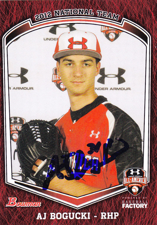 AJ Bogucki Signed 2012 Under Armour Baseball Card All American Game Bowman #1