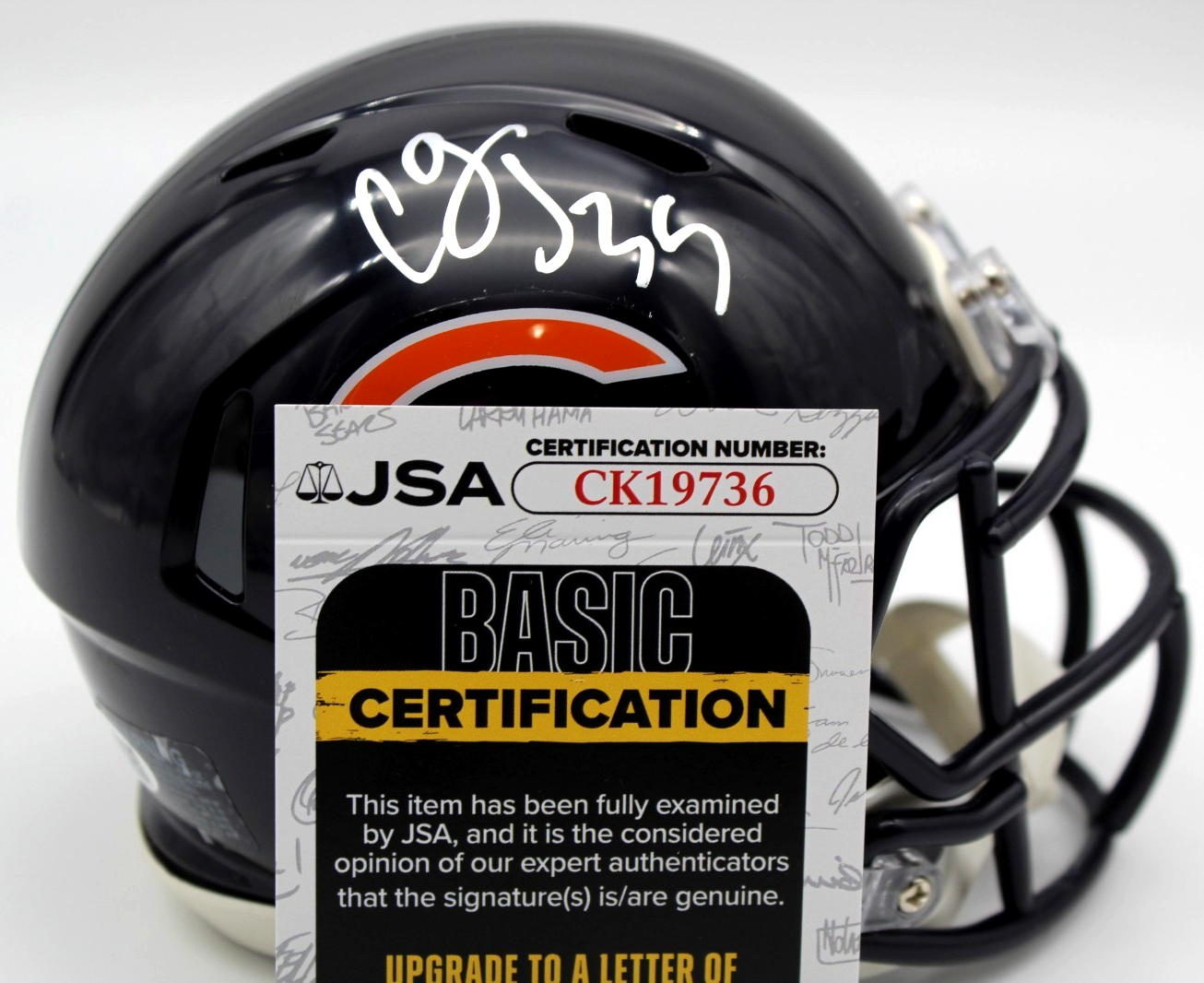 CJ Gardner-Johnson Chicago Bears Signed Mini Football Helmet w/JSA COA CK19736