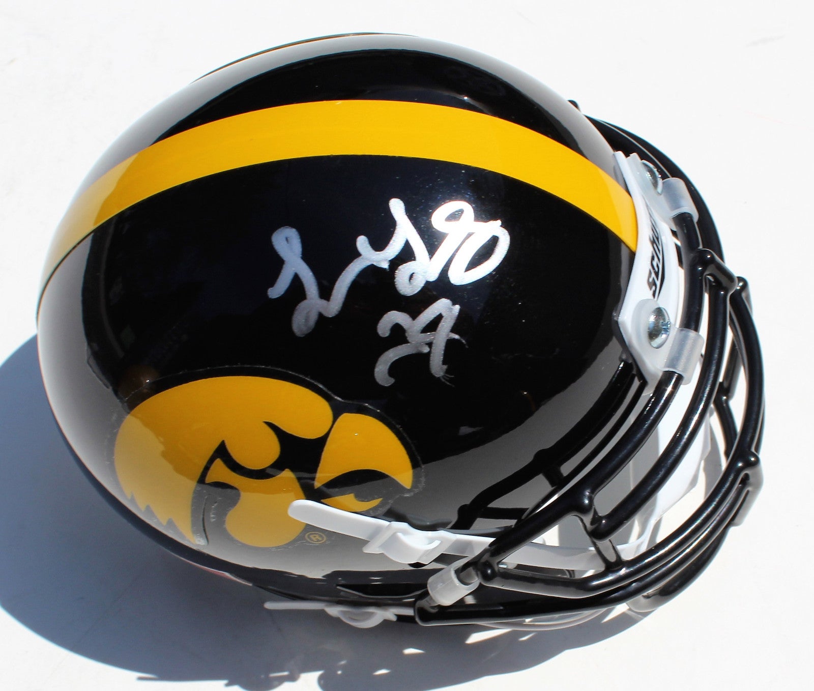 Toren Young Signed Iowa Hawkeyes Mini Football Helmet w/COA C