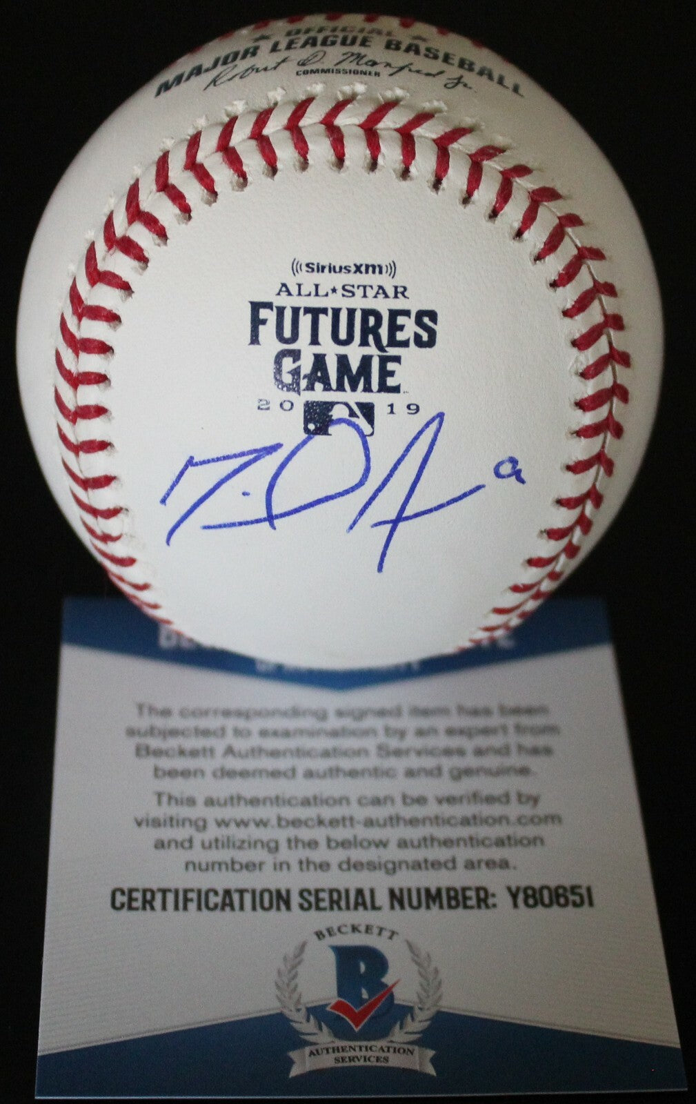 Miguel Amaya Chicago Cubs Signed 2019 Futures Game Baseball w/Beckett COA Y80651