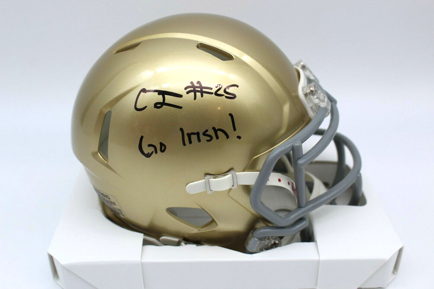Chris Tyree Signed Notre Dame Fighting Irish Mini Football Helmet w/JSA COA #1