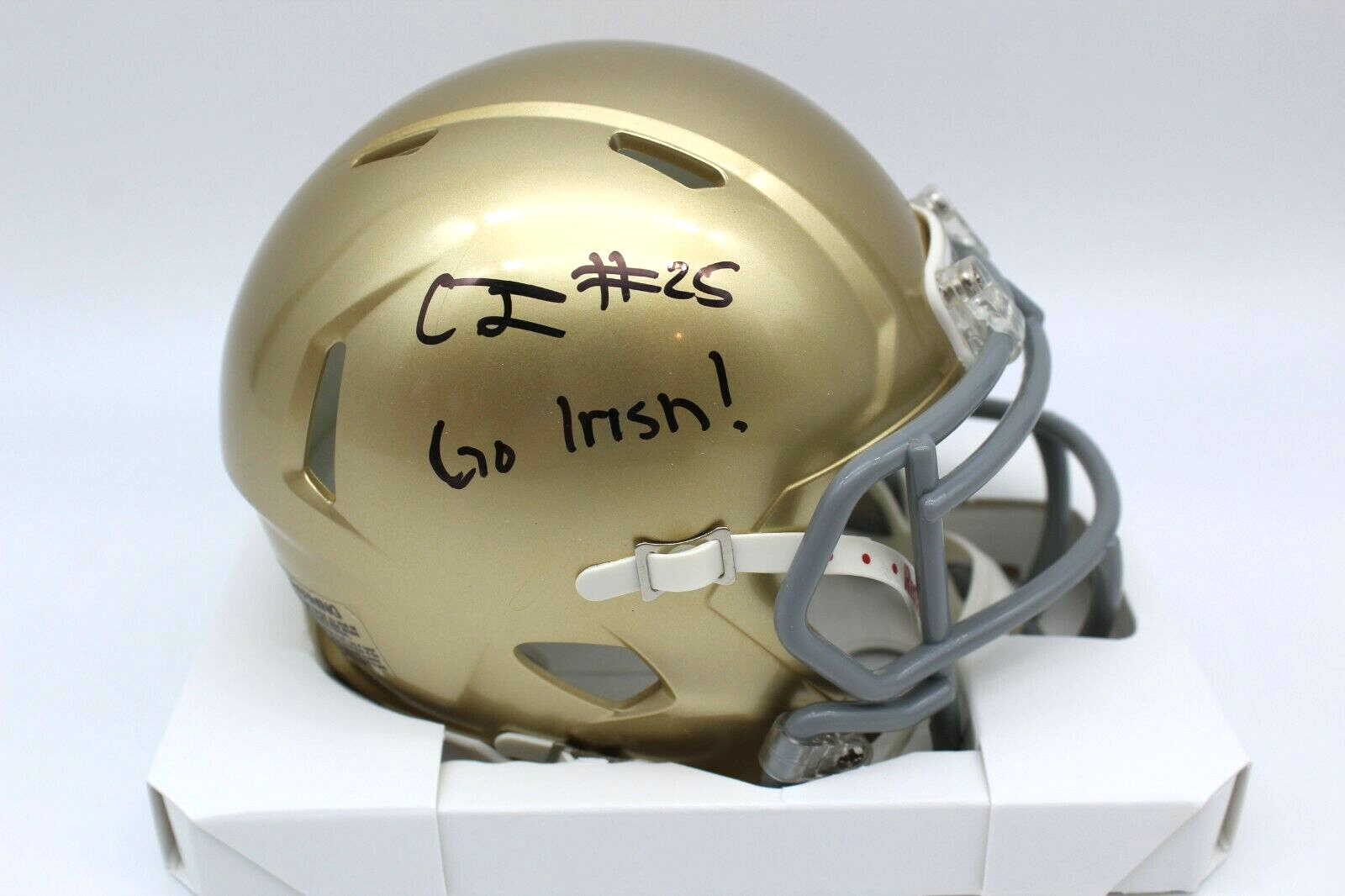 Chris Tyree Signed Notre Dame Fighting Irish Mini Football Helmet w/JSA COA #1