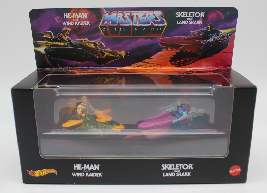 SDCC 2021 Mattel Exclusive Hot Wheels MOTU Wind Raider vs Land Shark Inhand