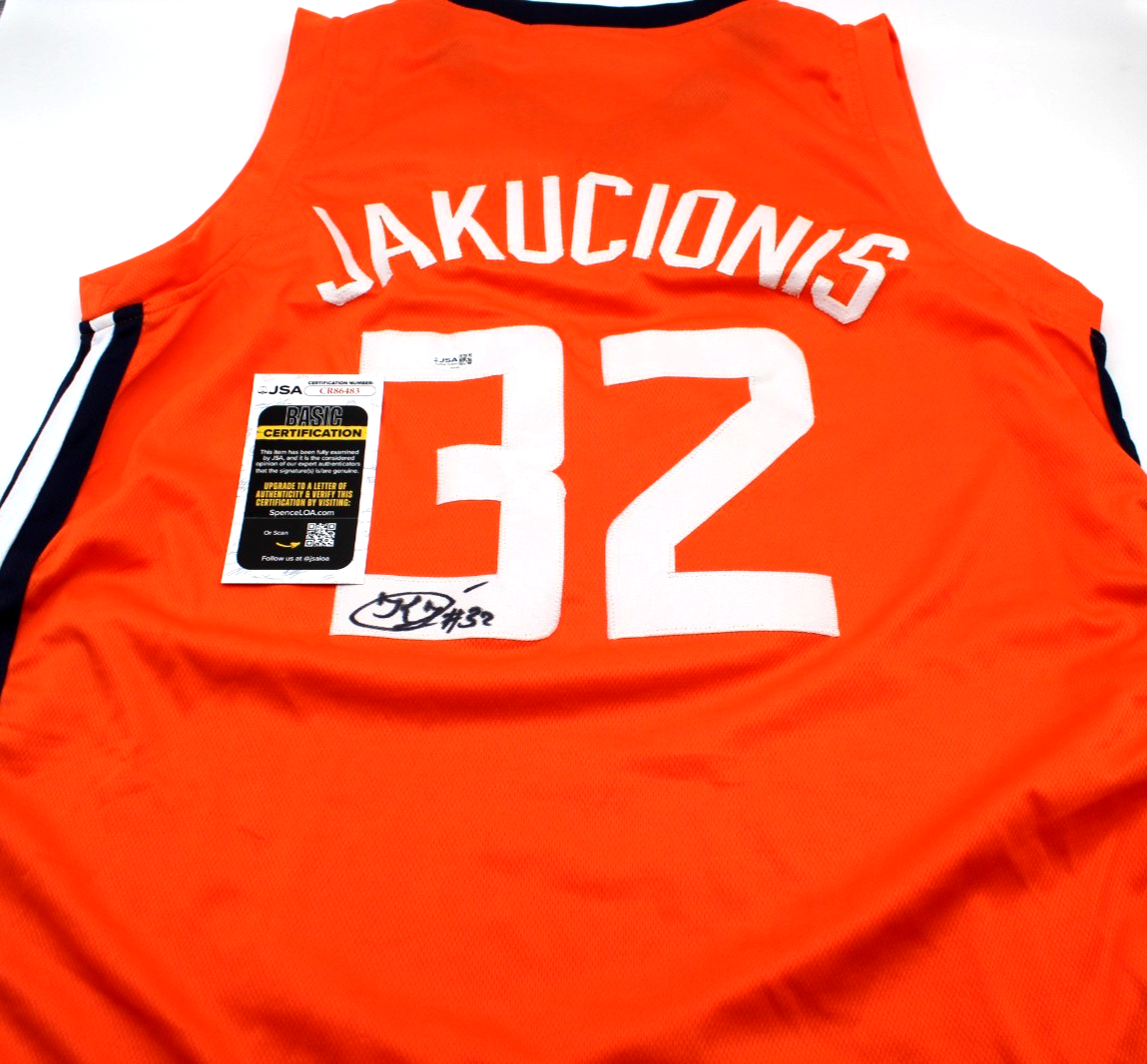 Kasparas Jakucionis Signed Illinois Custom Basketball Jersey w/JSA COA CR86483