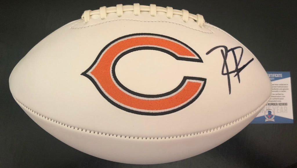 Riley Ridley Chicago Bears Signed Full Size Logo Football W/Beckett COA Proof #1