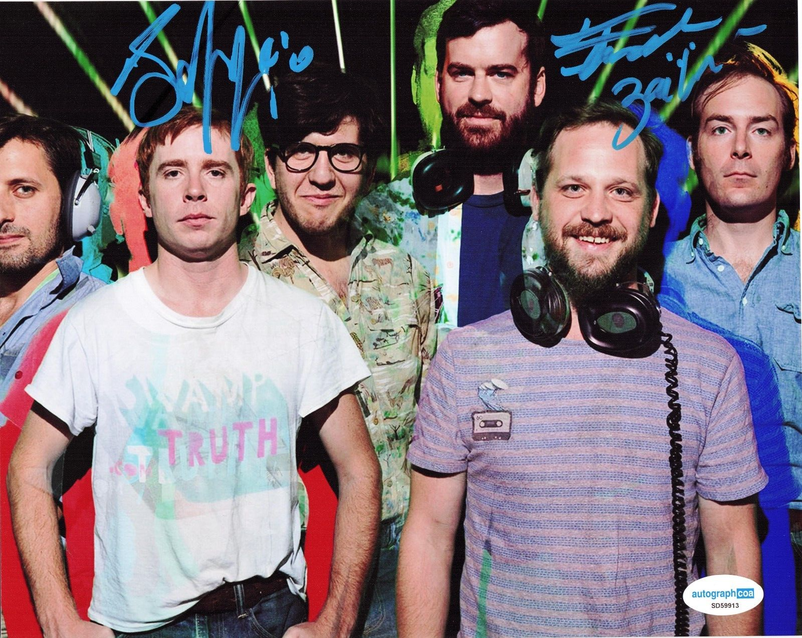 Dr. Dog Group Signed 8x10 Photo ACOA SD59913 Zach Miller Scott McMicken McElroy