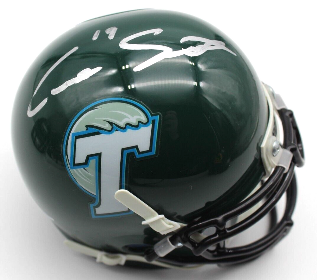 Cairo Santos Signed Tulane Green Wave Mini Football Helmet w/Beckett COA BP59102