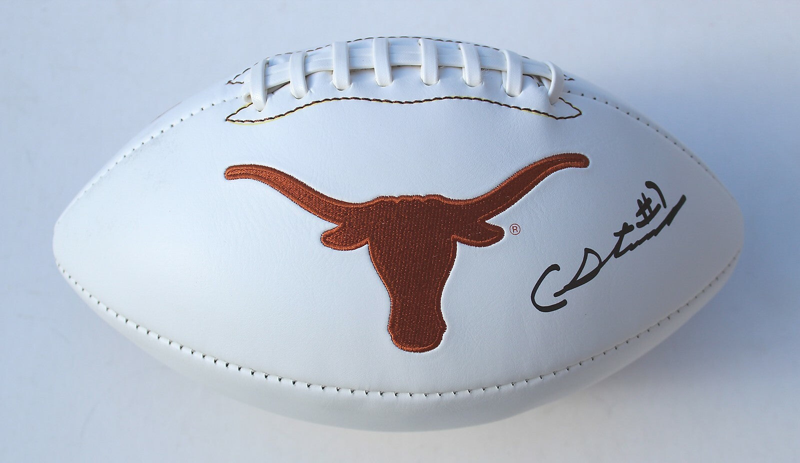 Caden Sterns Texas Longhorns Signed Full Size Logo Football W/COA C