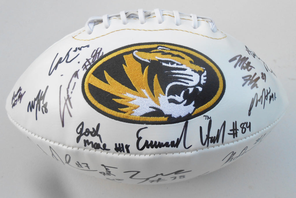 2015 Missouri Tigers Team Signed Logo Football w/COA Mizzou C