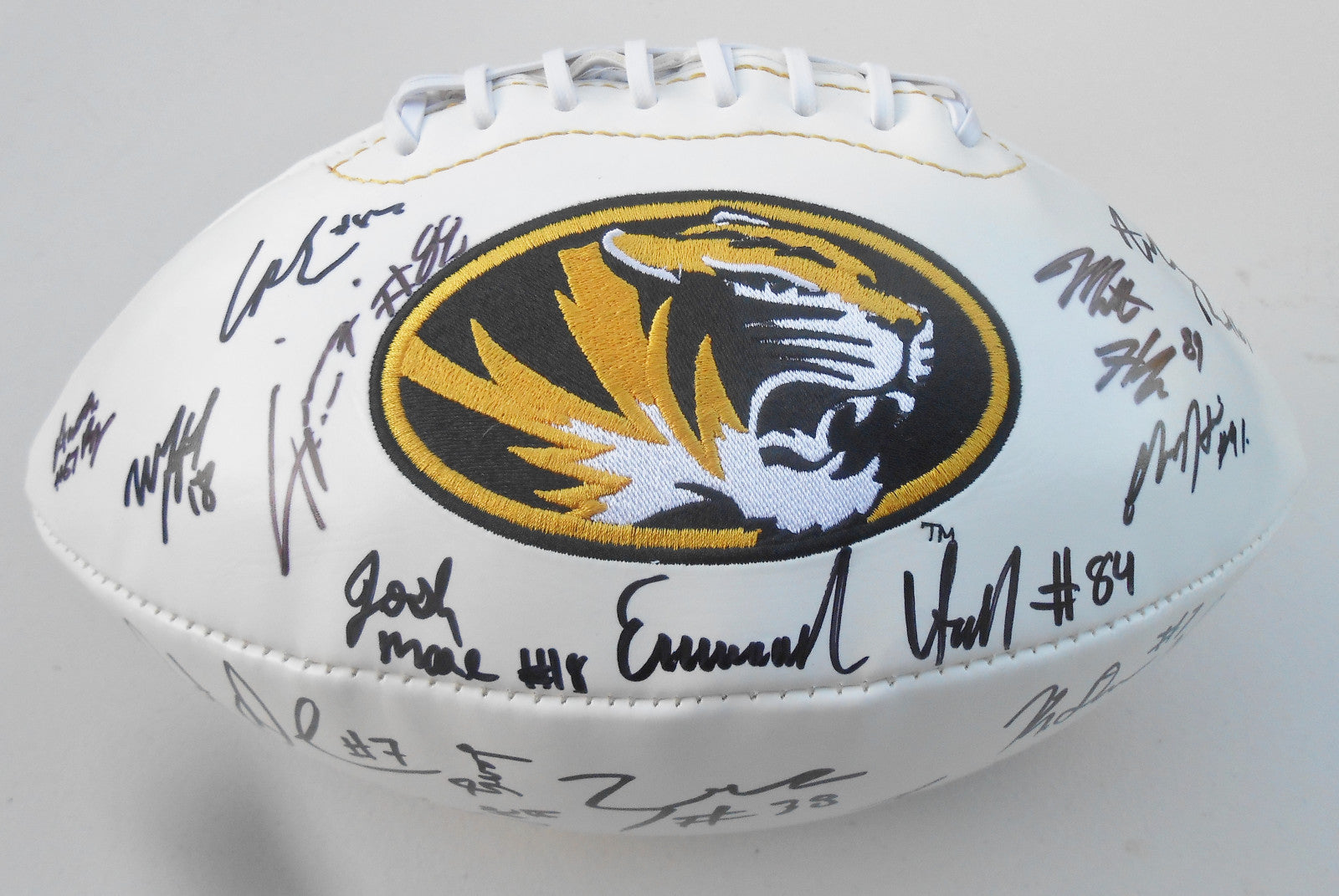2015 Missouri Tigers Team Signed Logo Football w/COA Mizzou C
