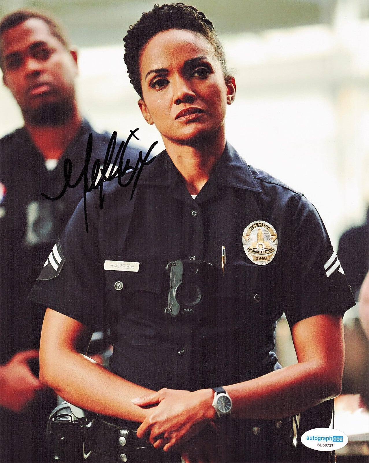 Mekia Cox The Rookie Nyla Harper Signed 8x10 Photo w/Autograph COA ACOA SD59737