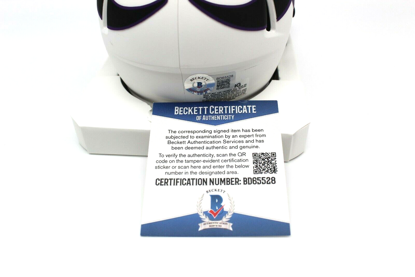 Warren Moon Signed Vikings Lunar Eclipse Mini Helmet w/Beckett COA BD65528