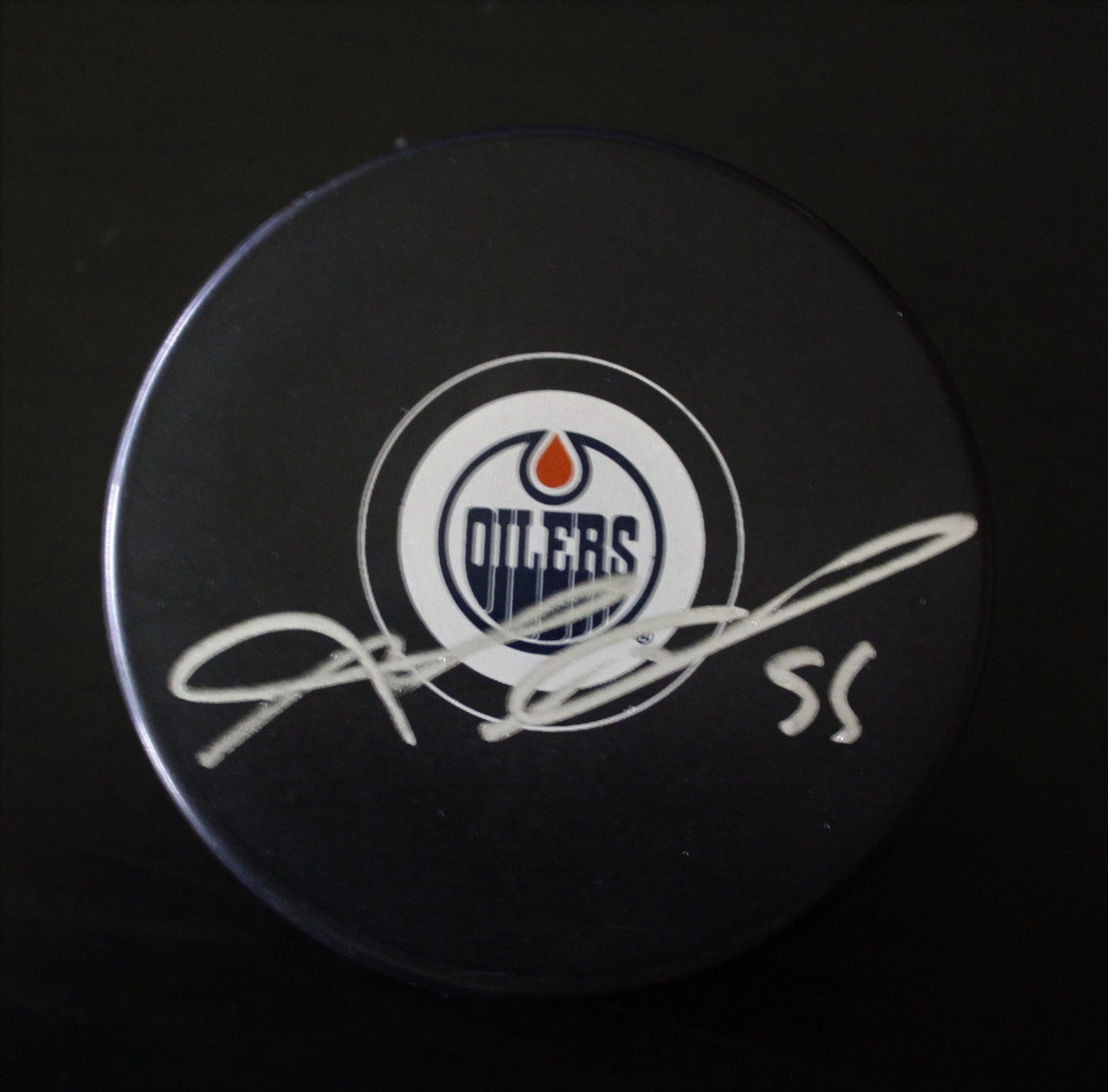 Mark Letestu Signed Edmonton Oilers Autograph Puck w/COA 2017 