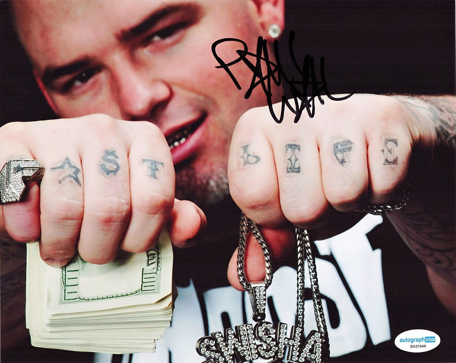 Paul Wall Signed 8x10 Photo Paul Slayton Grillz Hip Hop Rap w/ACOA SD27049