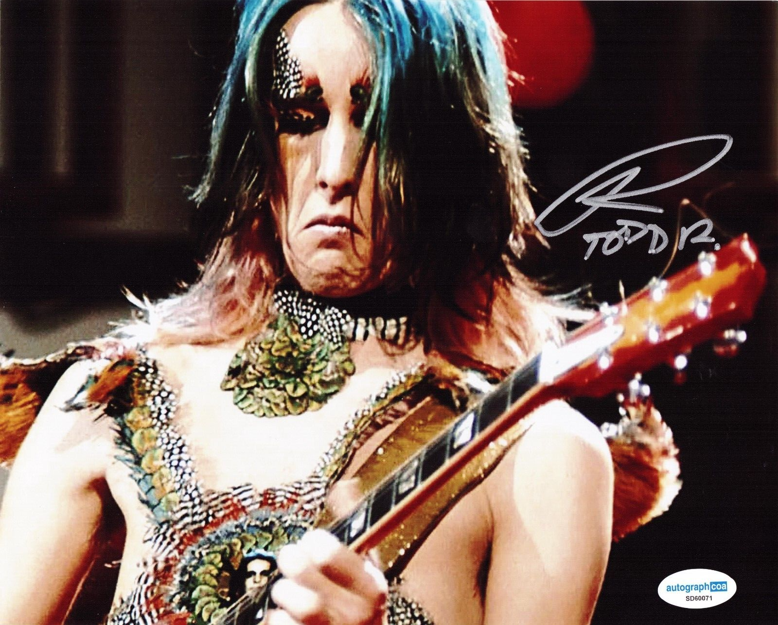 Todd Rundgren Rock N Roll Hello It's Me Signed 8x10 Photo w/ACOA SD60071