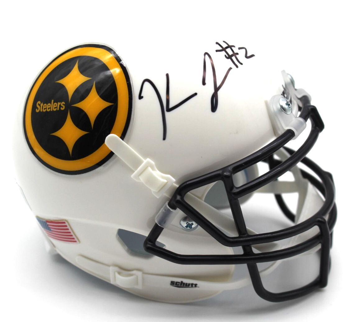 Kaleb Johnson Pittsburgh Steelers Signed Mini Football Helmet w/Beckett BR32600