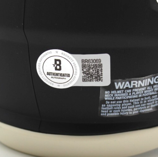 John Harbaugh Baltimore Ravens Signed Mini Football Helmet w/Beckett BR63069