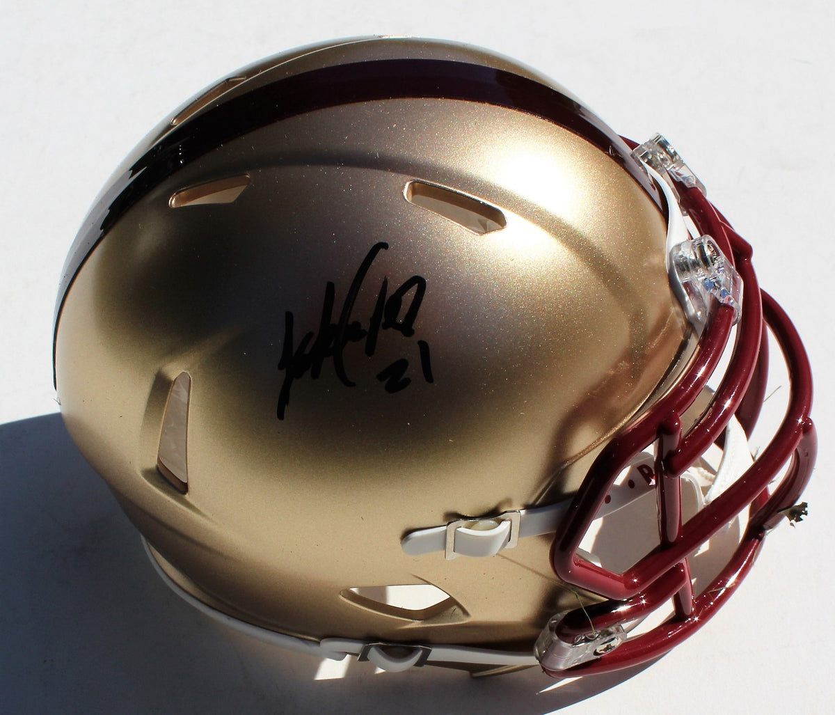 Lukas Denis Signed Boston College Eagles Mini Football Helmet w/COA C