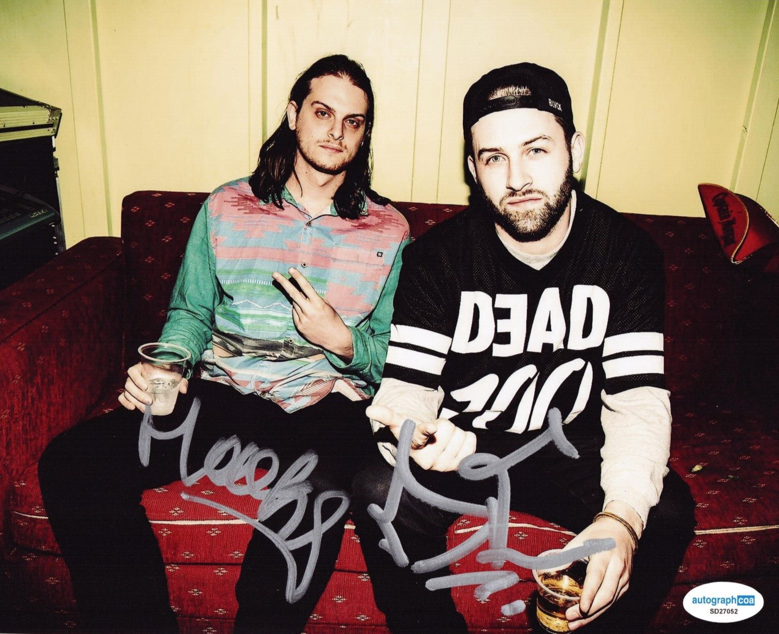 Zeds Dead DC and Hooks Signed 8x10 Photo Dubstep House Hip Hop w/ACOA SD27052