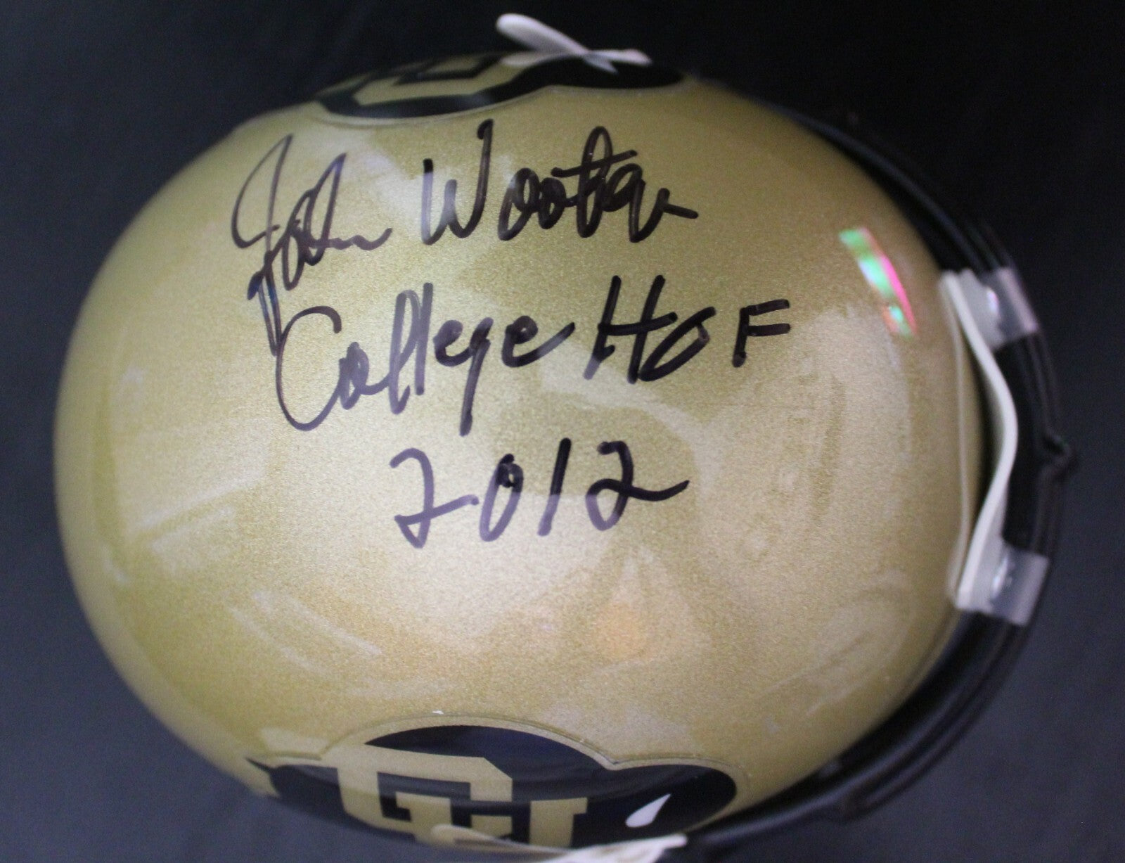 John Wooten Signed Colorado Buffaloes Mini Helmet w/Beckett COA AA45641 BAS