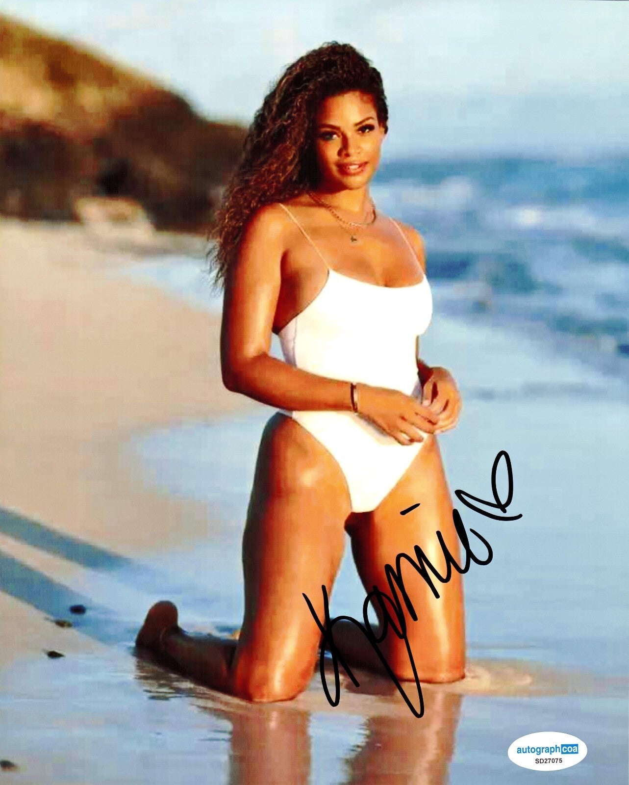 Kamie Crawford Signed 8x10 Photo Sports Illustrated Model w/ACOA SD27075