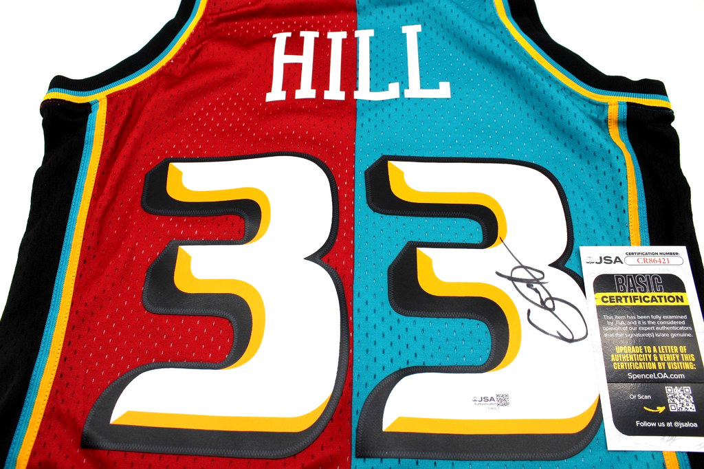 Grant Hill Signed Detroit Pistons Mitchell & Ness S Basketball Jersey JSA COA