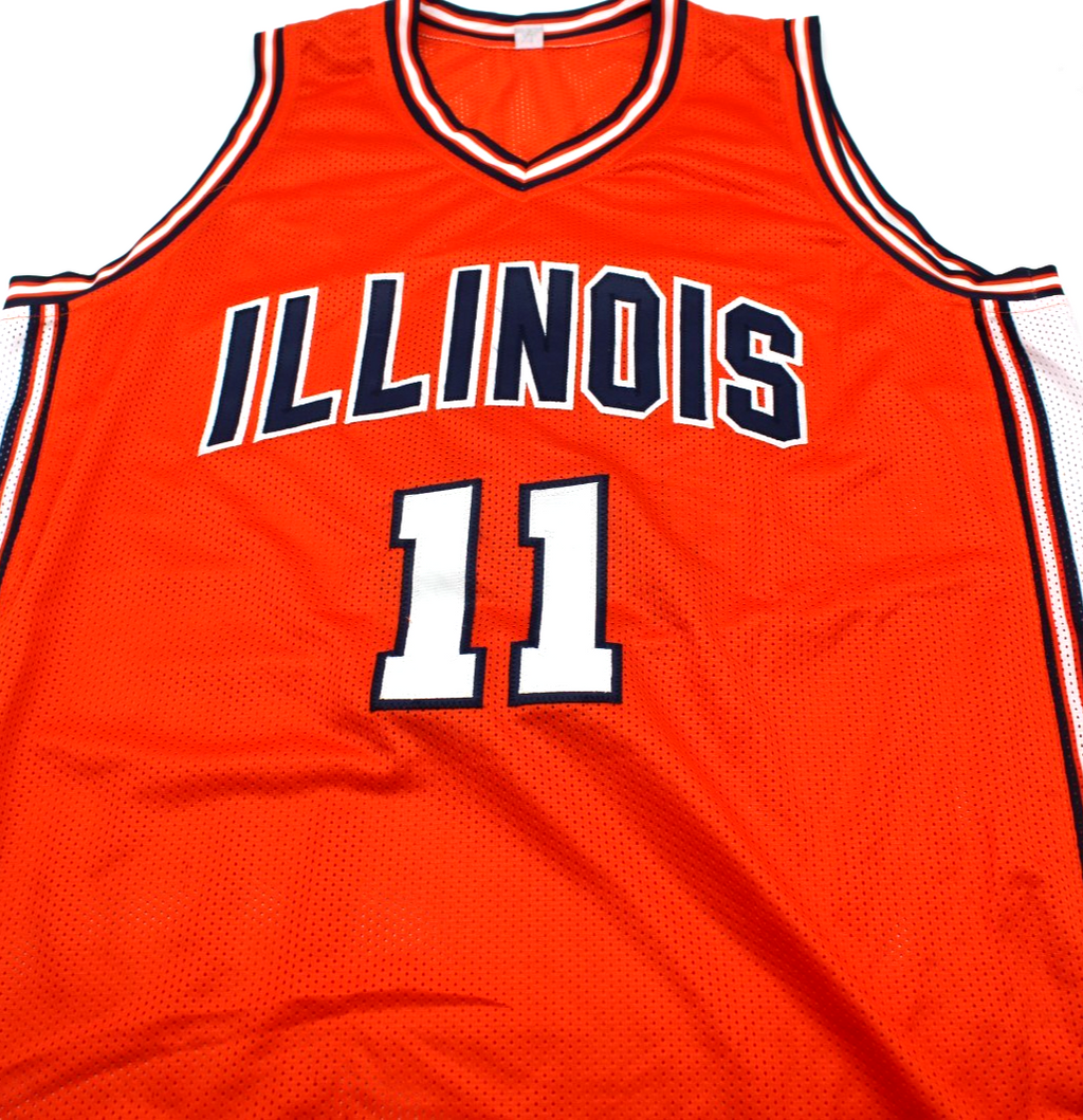 Dee Brown Illinois Fighting Illini Signed Custom Jersey w/JSA Witness COA