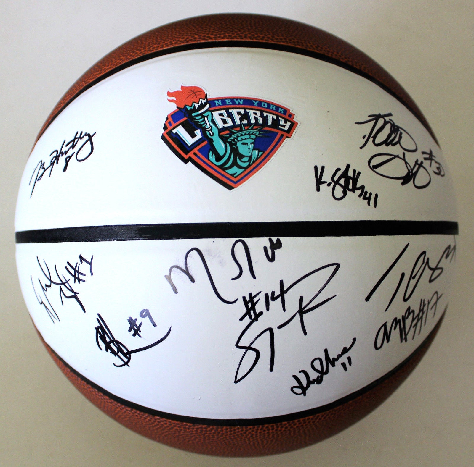 2018-19 New York Liberty Team Signed Basketball w/COA Tina Charles Katie Smith A