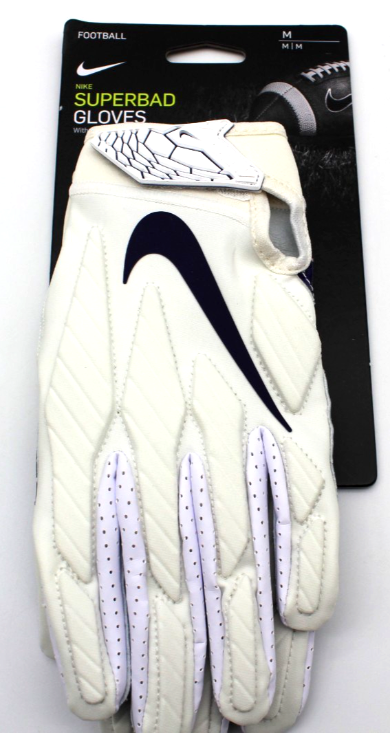 Nike Superbad Magnigrip Football Gloves Kansas State CK0792 Size Medium White