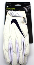 Nike Superbad Magnigrip Football Gloves Kansas State CK0792 Size Medium White