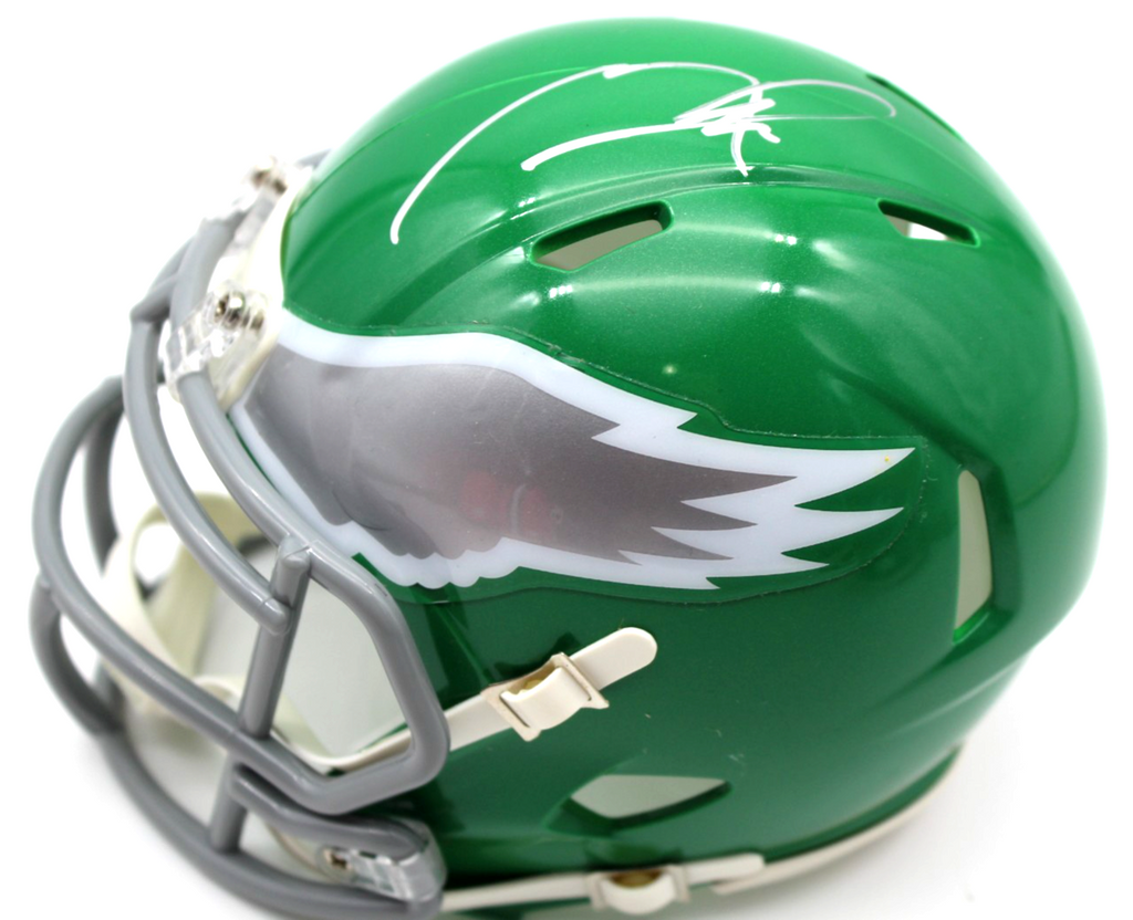 Makai Lemon & Eli Stowers Signed Philadelphia Eagles Mini Helmet w/JSA CR86270