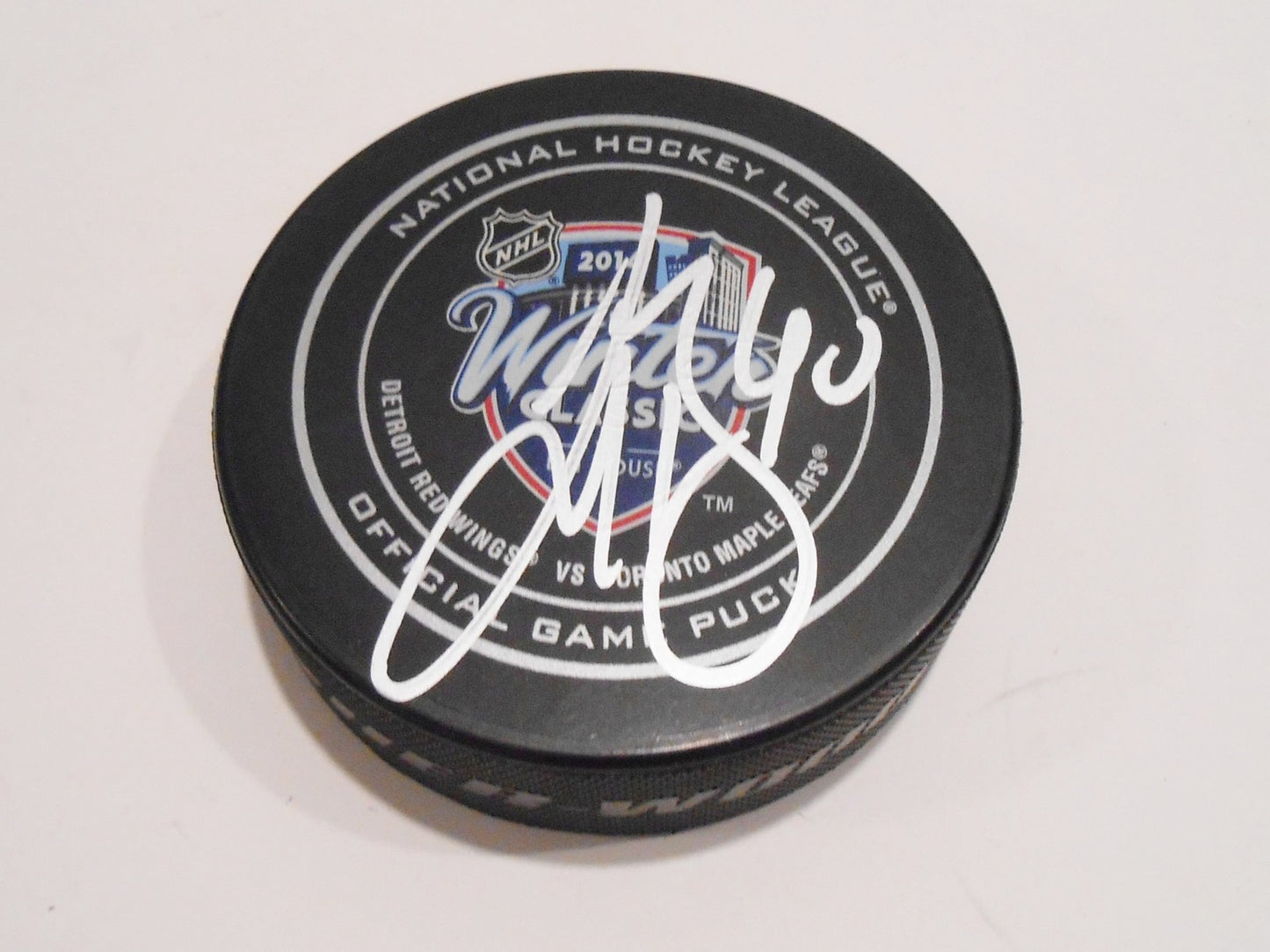 Troy Bodie Signed Winter Classic Puck w/COA 2014 Toronto Maple Leafs