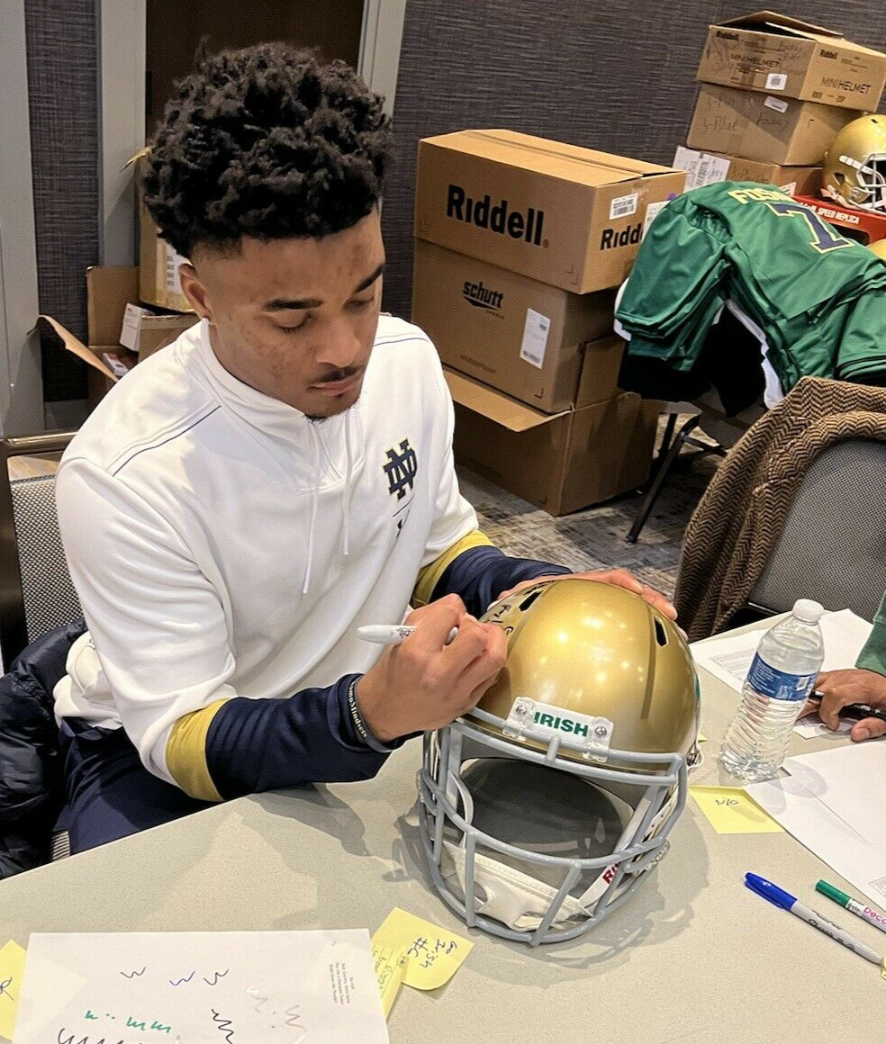 Logan Diggs Signed Notre Dame Fighting Irish Full Size Helmet w/JSA COA F/S #4