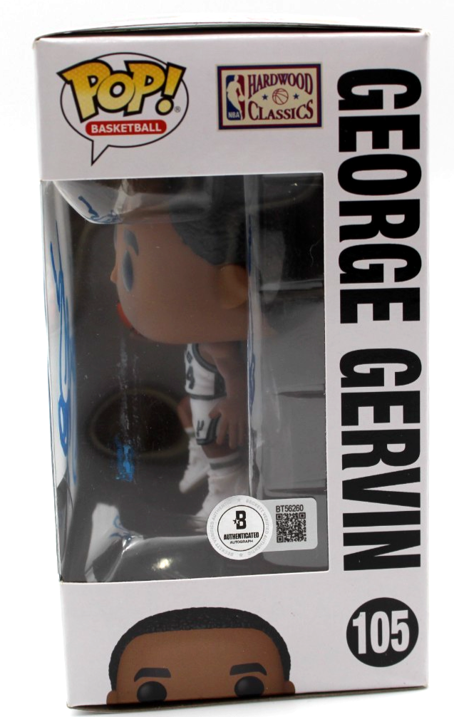 George Gervin Signed San Antonio Spurs 105 Funko Pop w/Beckett COA BT56260