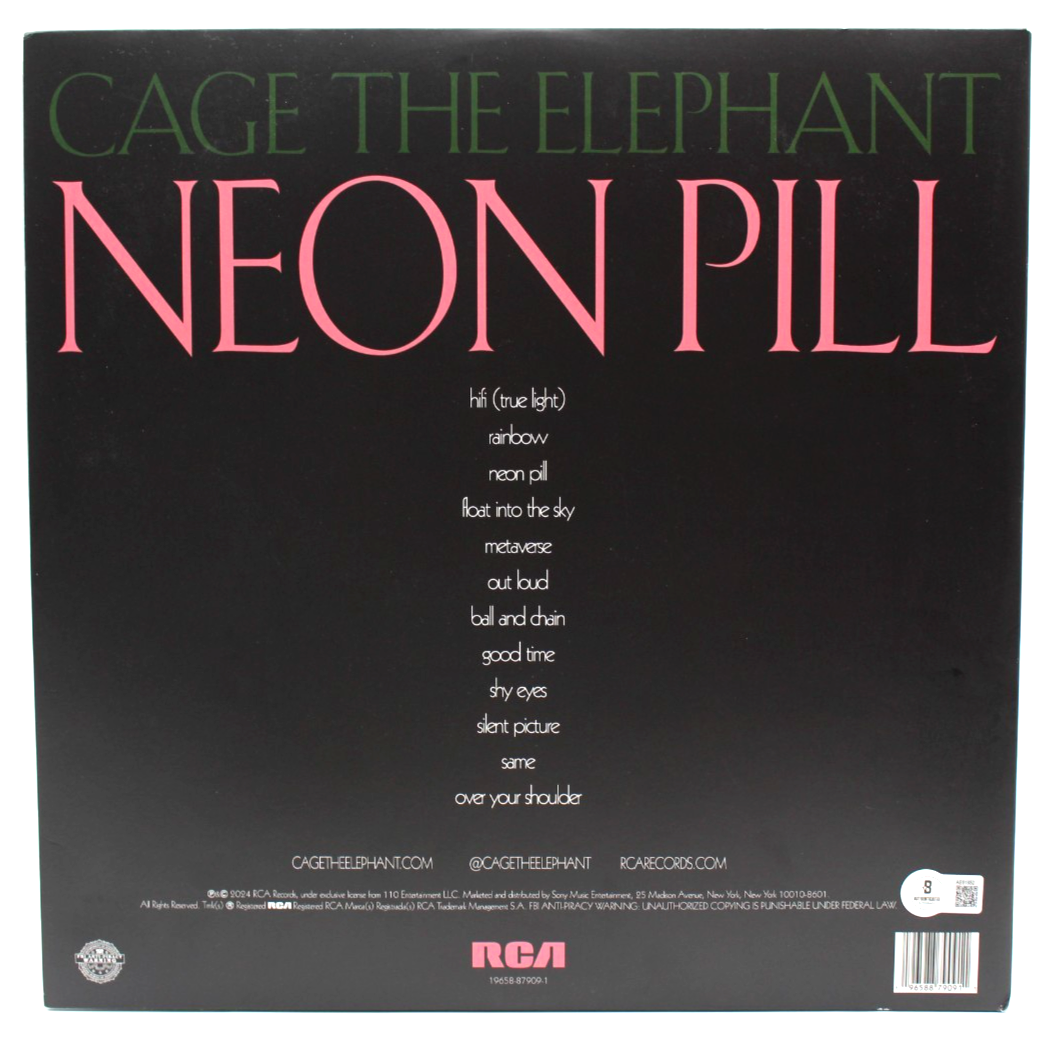 Cage The Elephant Neon Pill Signed Record Album Vinyl W/Beckett LOA AE61952
