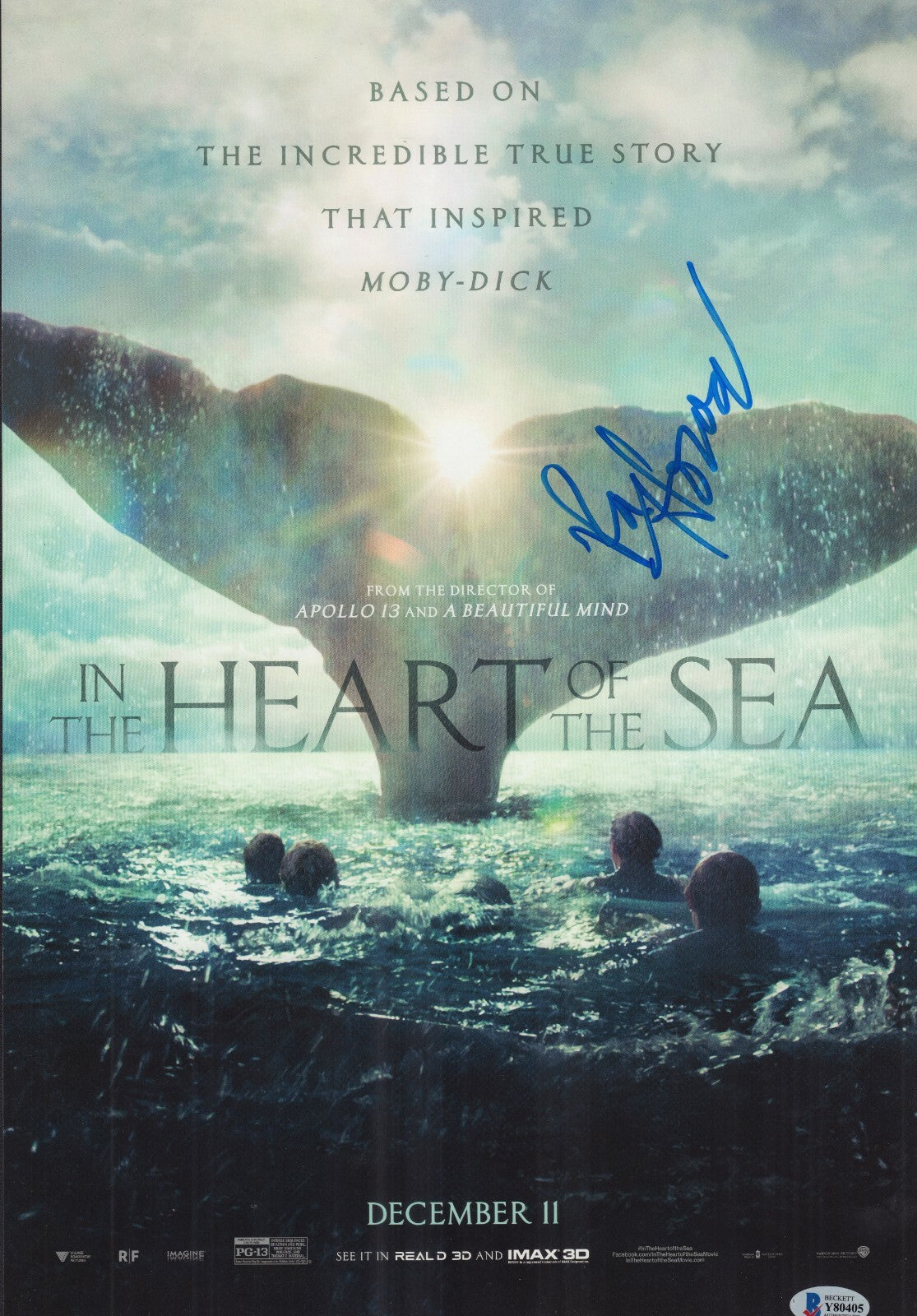 Ron Howard Signed 12x18 Poster w/Beckett COA Authentic In The Heart of the Sea