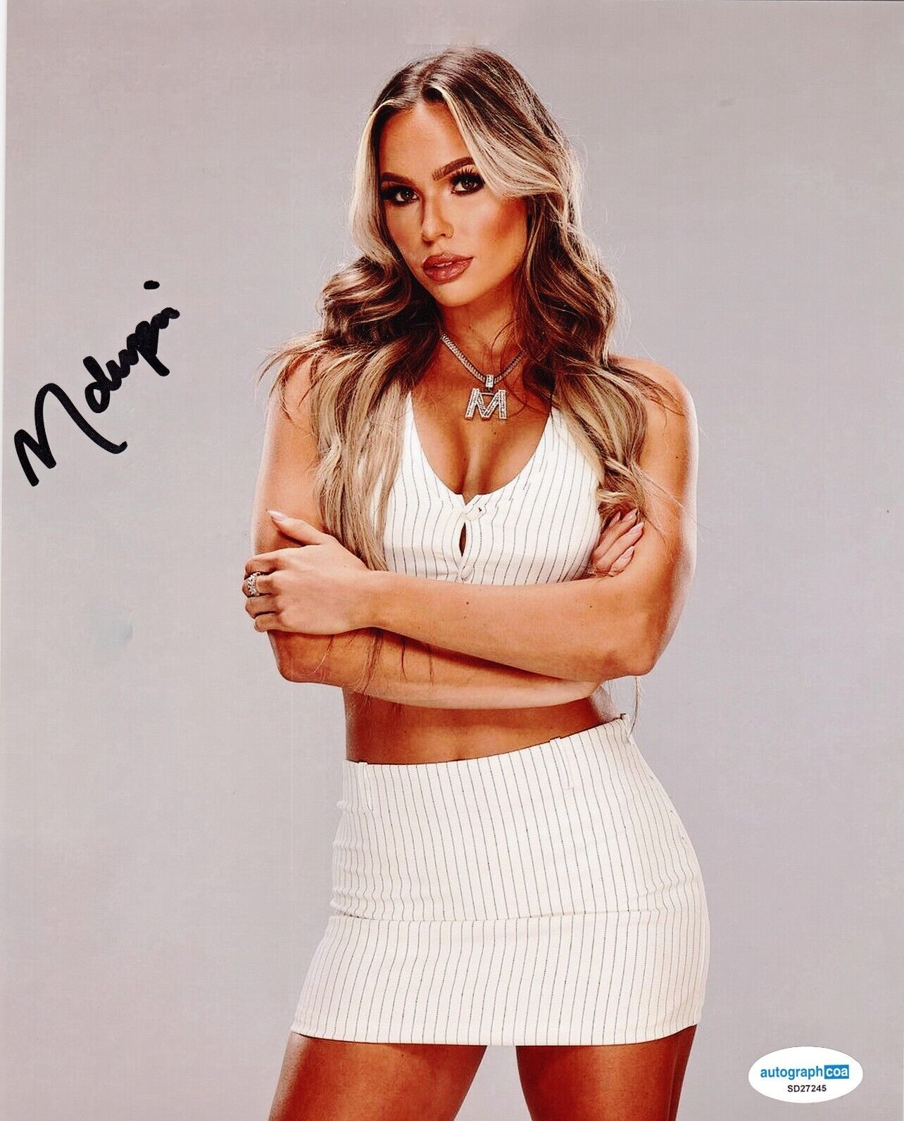 Maxxine Dupri Signed 8x10 Photo WWE Wrestling Diva Alpha Academy w/ACOA SD27245