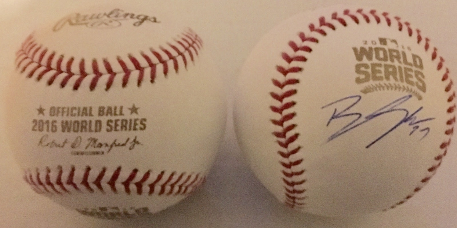 Bryan Shaw Signed 2016 World Series Baseball w/COA Cleveland Indians