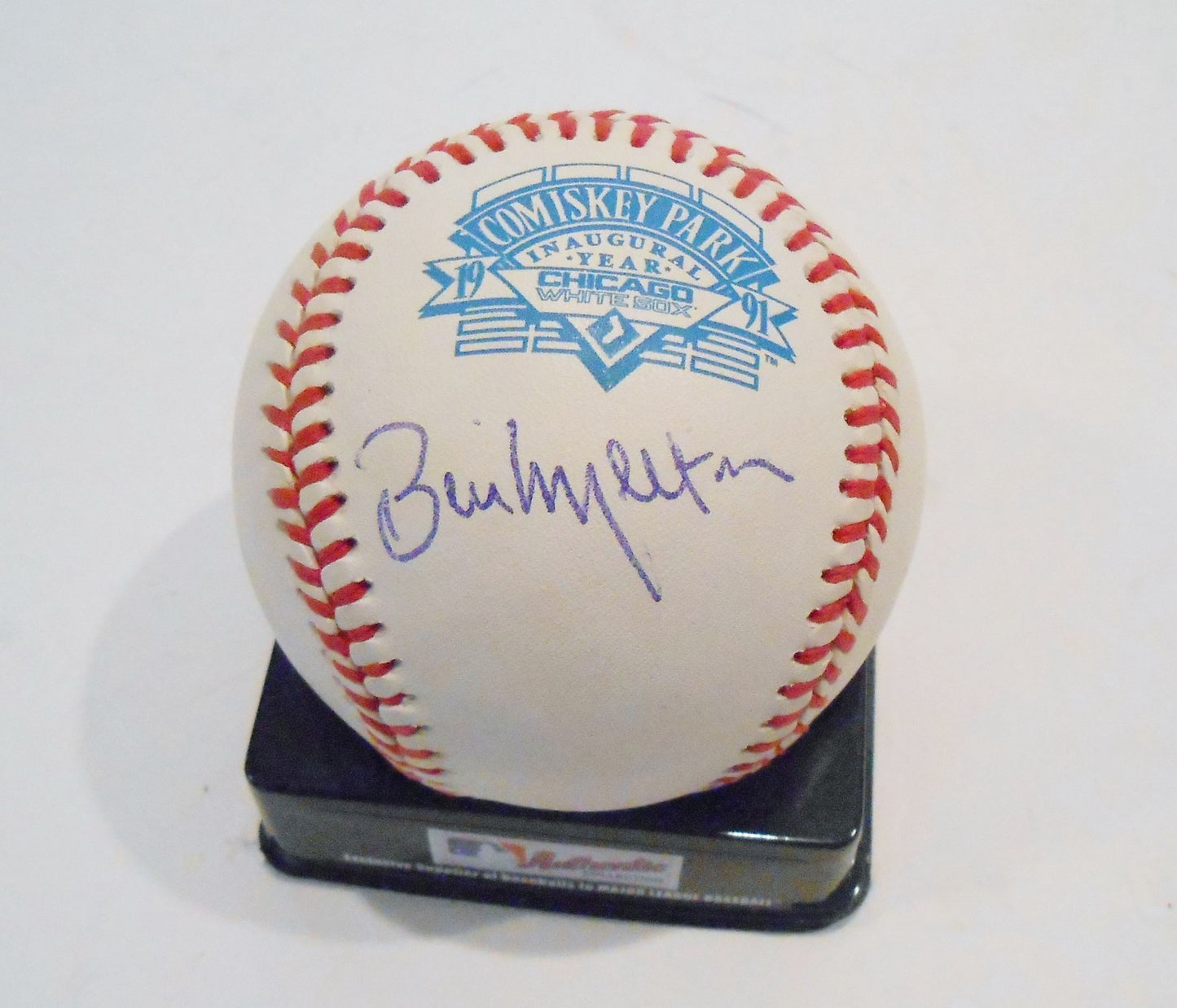 Bill Melton Signed Official Major League Baseball w/COA Comiskey Inagural