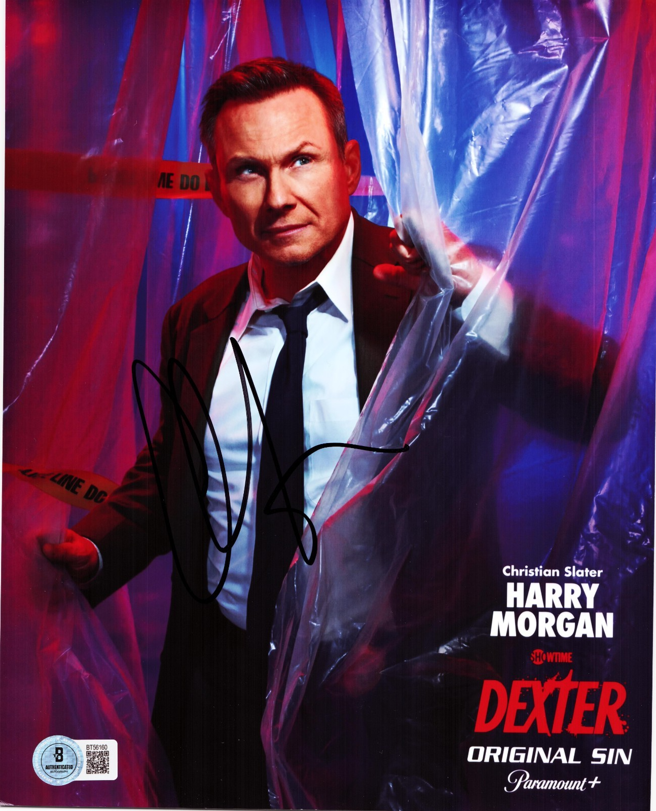Christian Slater Signed Dexter Harry Morgan 8x10 Photo W/Beckett COA BT56160