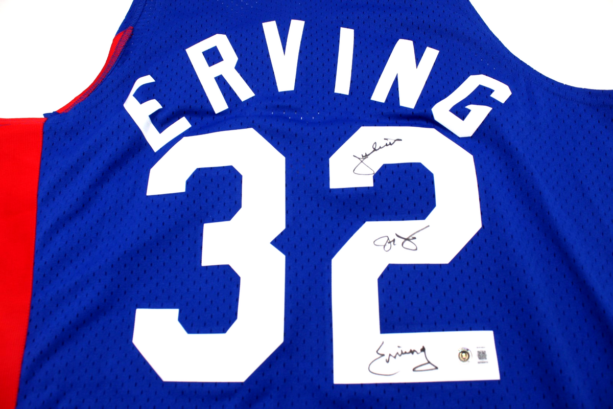 Julius Erving Signed New York Nets Mitchell Ness XL Jersey W/BAS COA BY018623