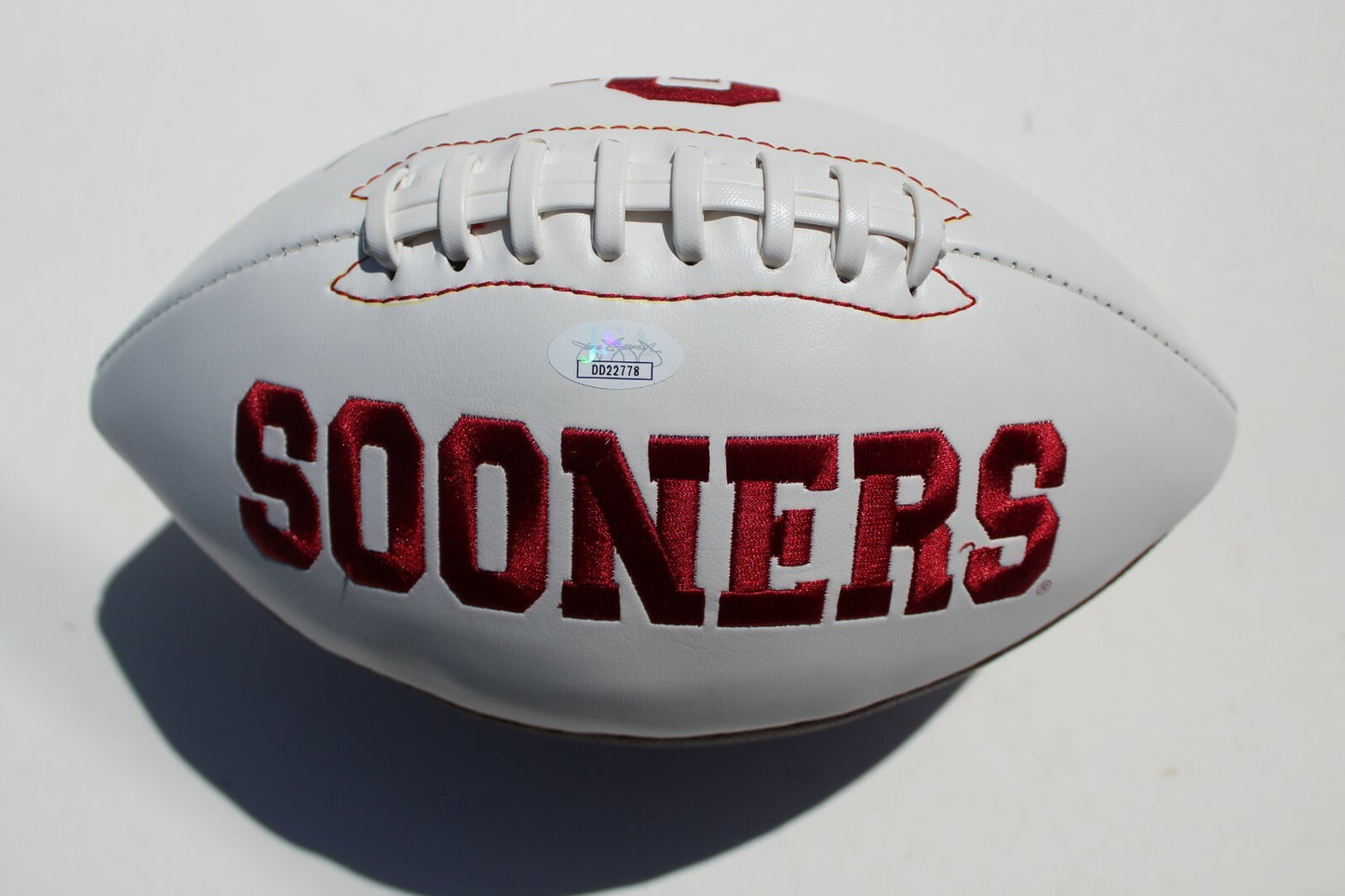 Jadon Haselwood Signed Oklahoma Sooners Logo Football w/JSA COA DD22778 C