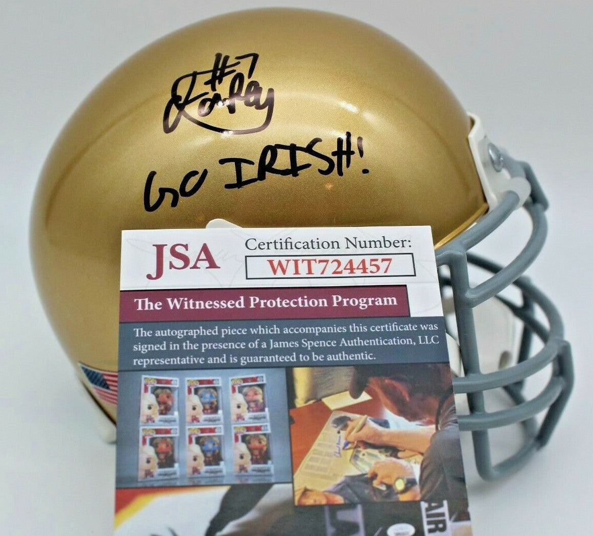 Isaiah Foskey Signed Notre Dame Fighting Irish Mini Helmet w/JSA COA Witness 