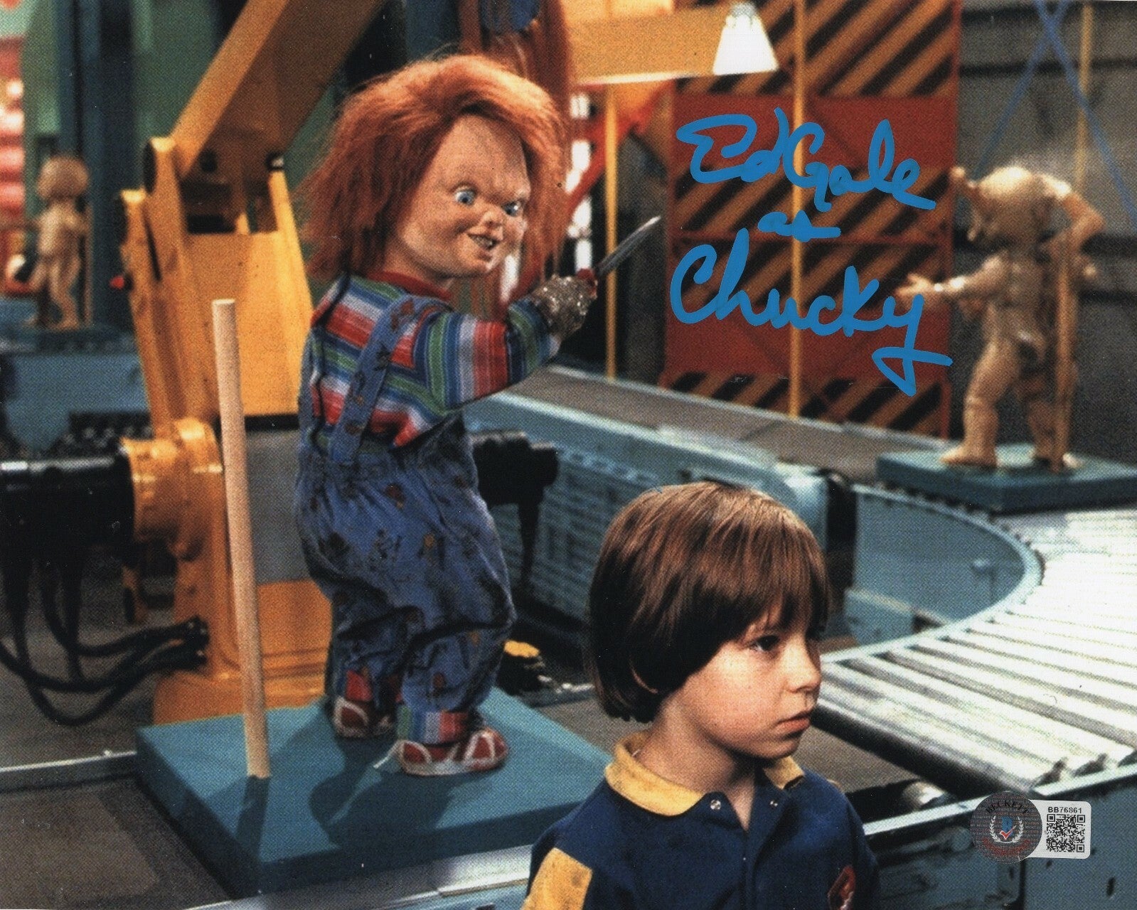 Ed Gale Signed Child's Play Movie Chucky 8x10 Photo w/Beckett COA BB76861